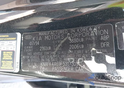 2015 Kia Forte Lx из США, поврежденный, VIN KNAFK4A69F5317301